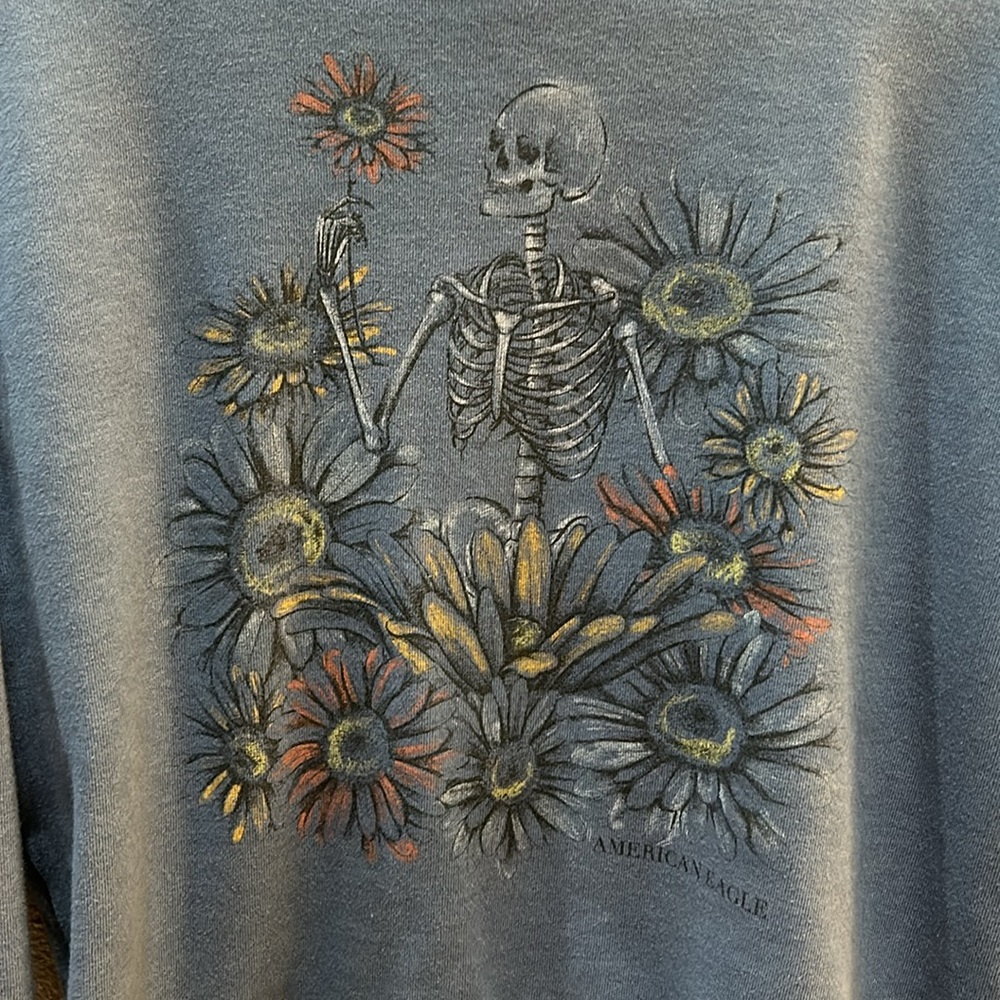 American Eagle Skeleton Pullover Xs - image 2